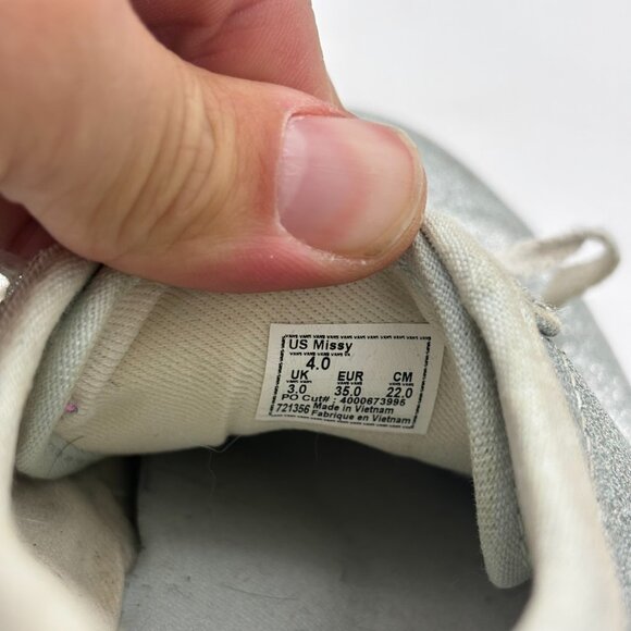 Vans Missy Silver Glitter Low Top Skate Shoes Lace Up Casual Sneakers Youth 4 - Picture 6 of 7